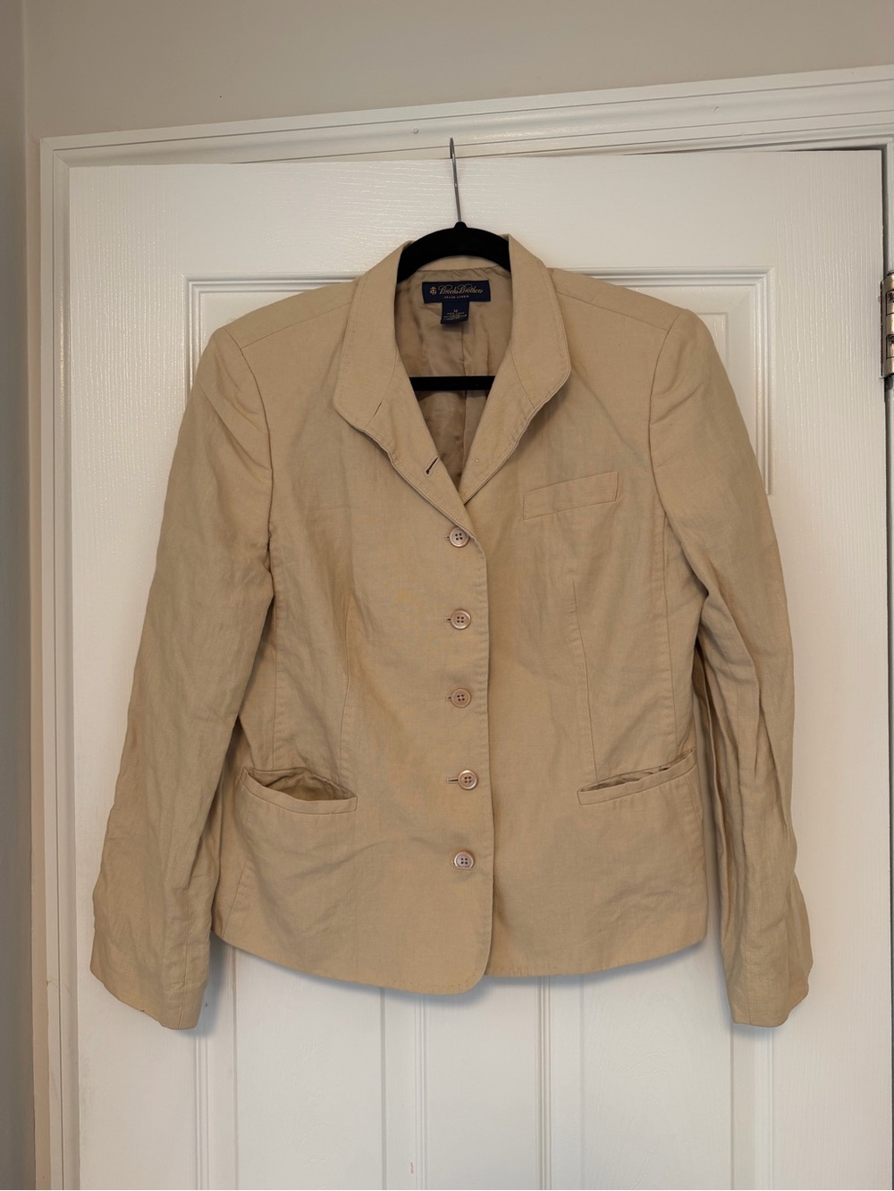 Brooks Brothers Cream Women's Button-Front Blazer